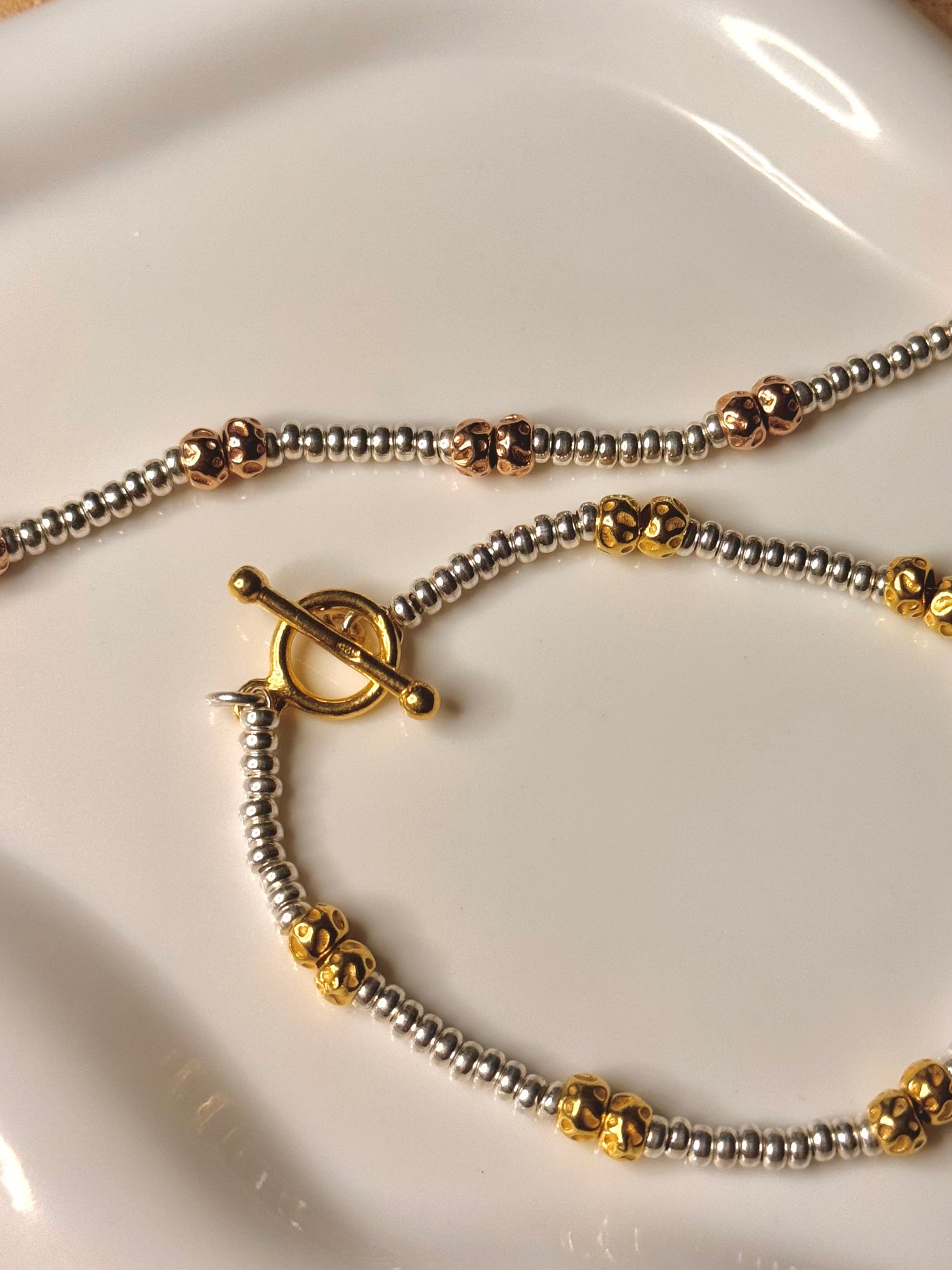 Bracciale Rondelline e Granelli Bombati e Tondeggianti