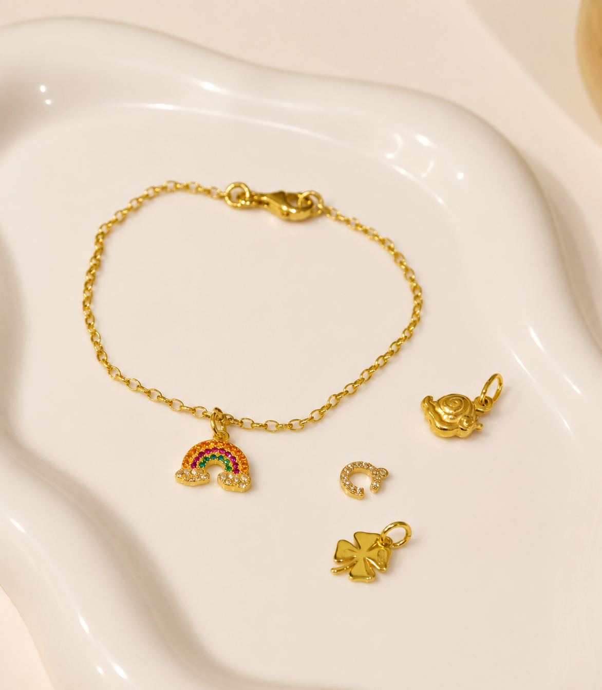 Crea il Tuo Bracciale Catenina e Charm Oro