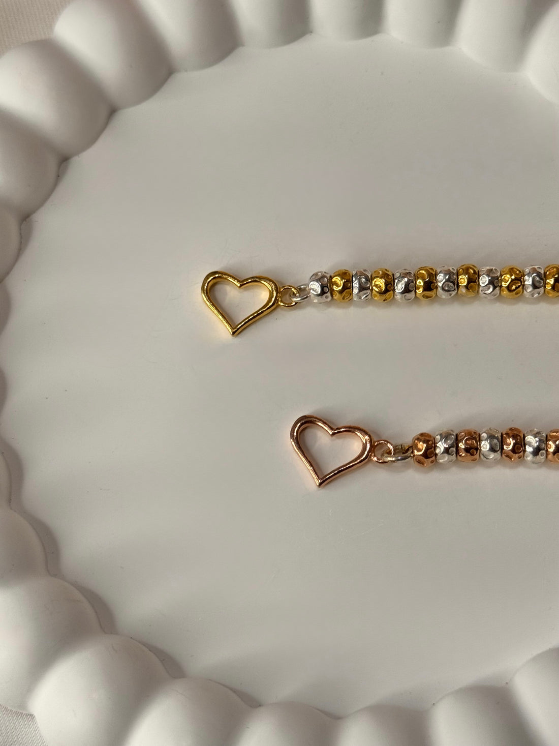 Bracciale Granelli Bombati e Tondeggianti Bicolore