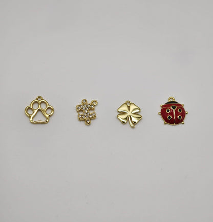 Collana Granelli Bombati Argento e Oro e Charms