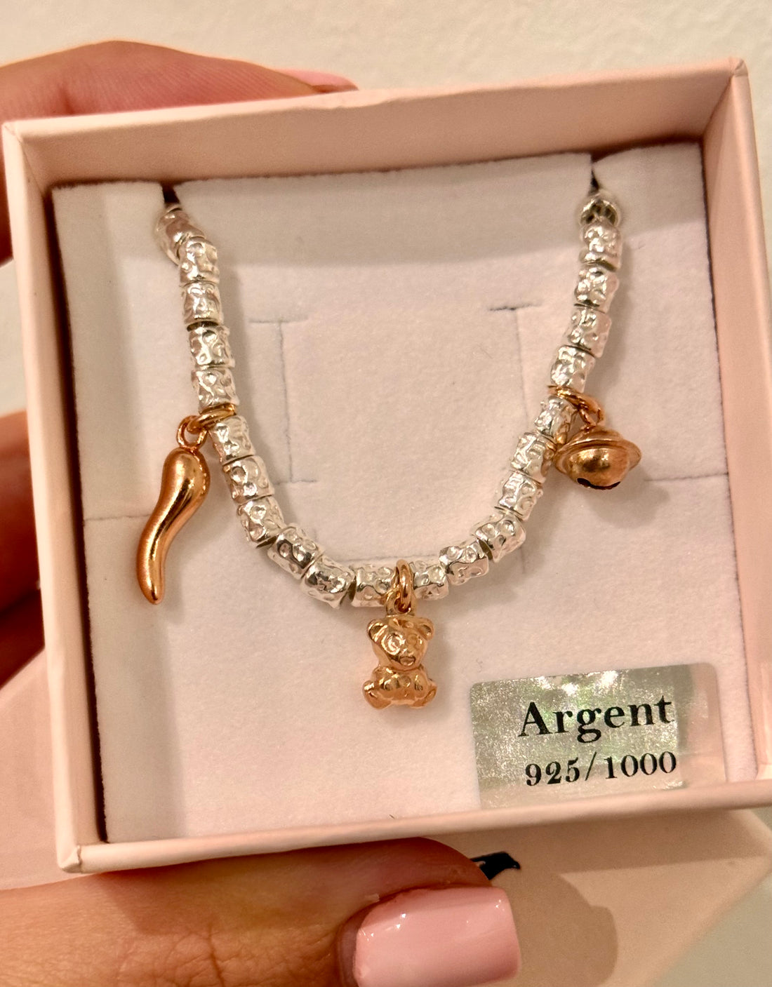 CREA IL TUO BRACCIALE GRANELLI MAXI - charms rosa