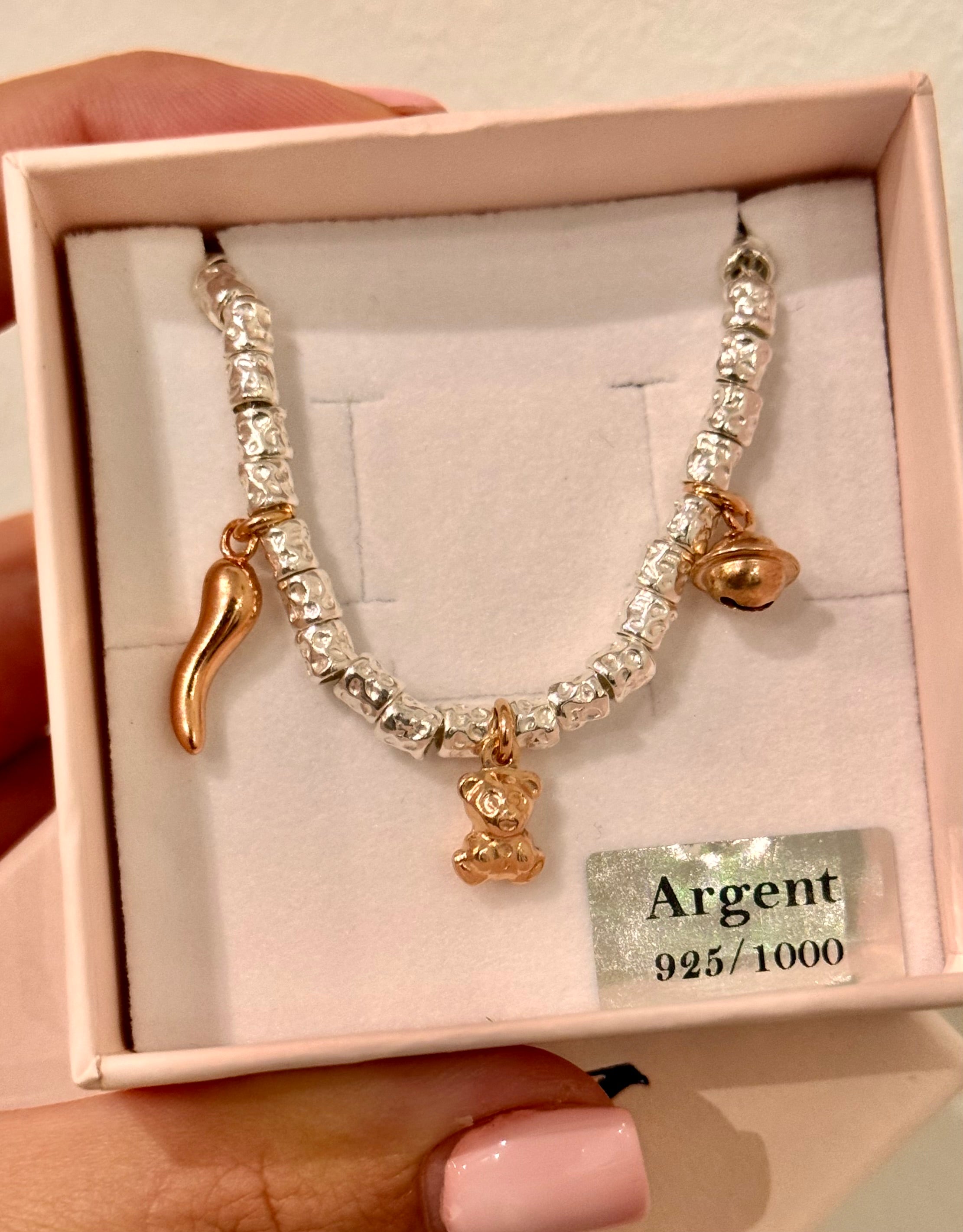 CREA IL TUO BRACCIALE GRANELLI MAXI - charms rosa