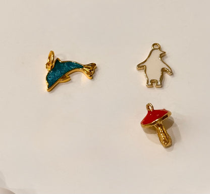 Collana Granelli Bombati Argento e Oro e Charms