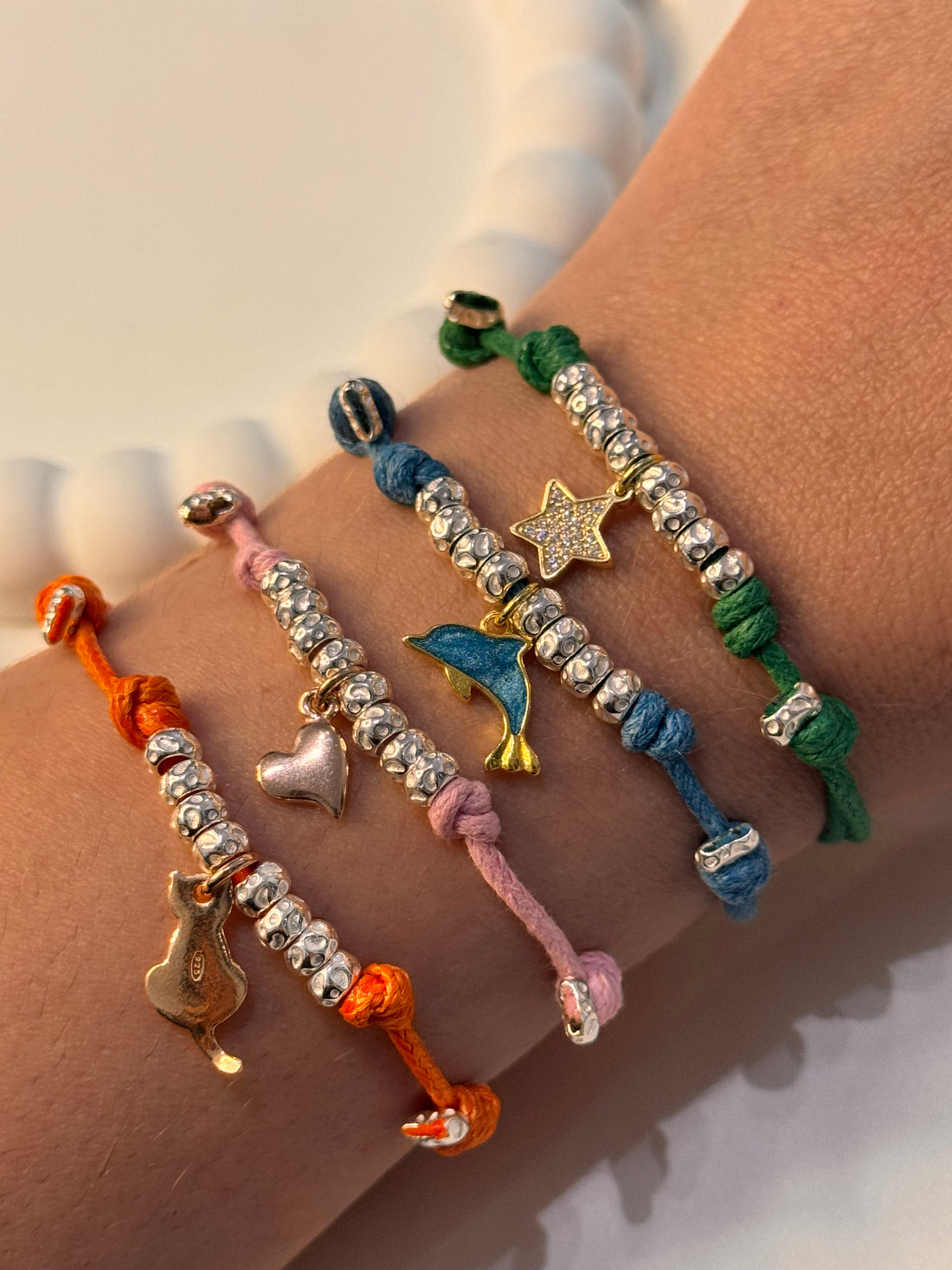 CREA IL TUO BRACCIALE CORDONCINO - charms rosa