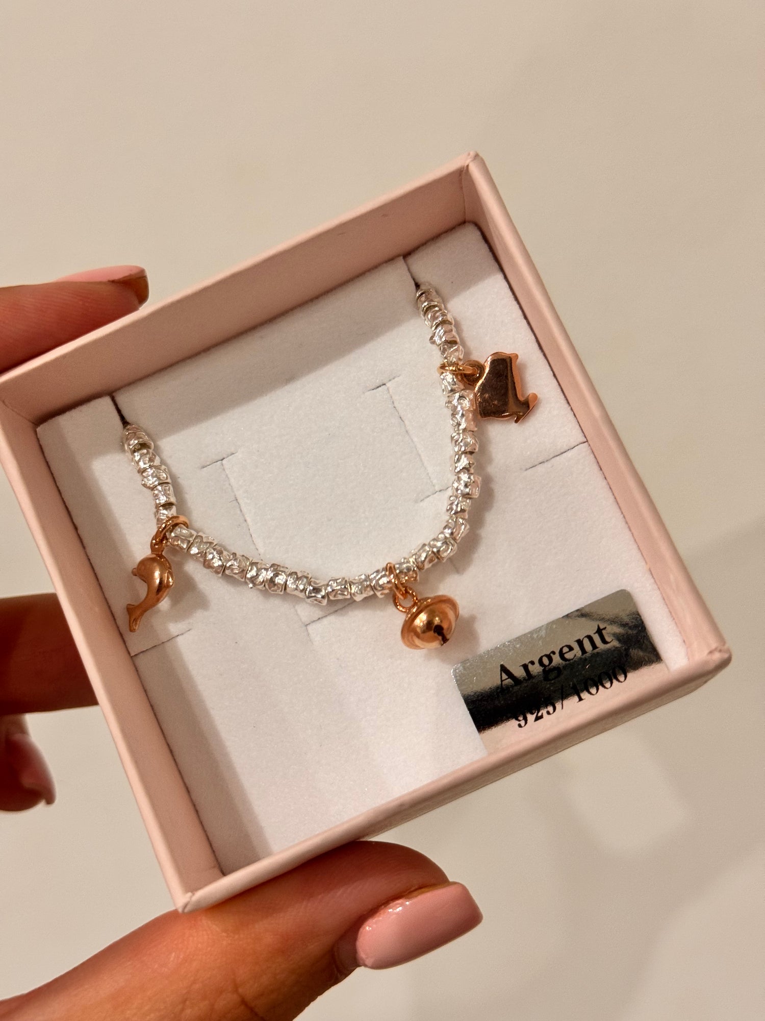 CREA IL TUO BRACCIALE GRANELLI - charms rosa