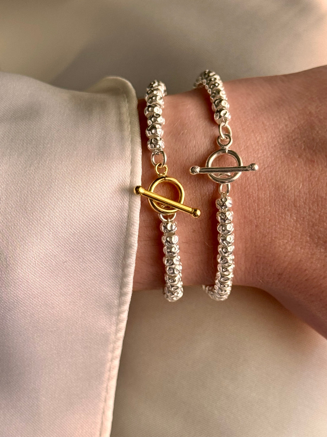 CREA IL TUO BRACCIALE GRANELLI BOMBATI E TONDEGGIANTI - Argento e Oro