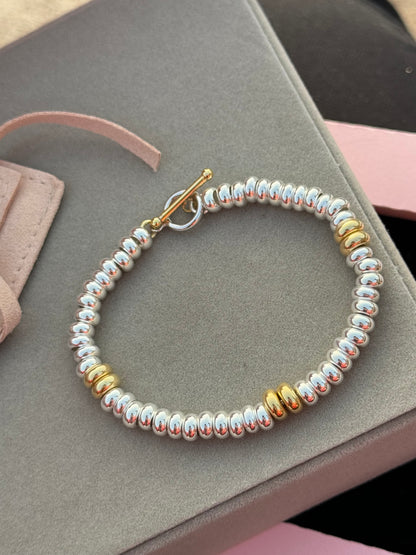 Bracciale Rondelle Argento e Oro