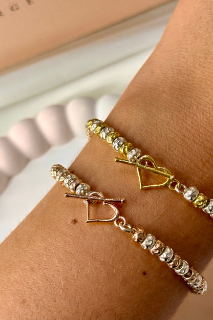 Bracciale Granelli Bombati e Tondeggianti Bicolore