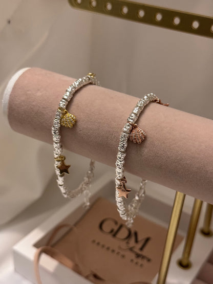 Bracciale con Pepite e Charm conchiglia - stelle