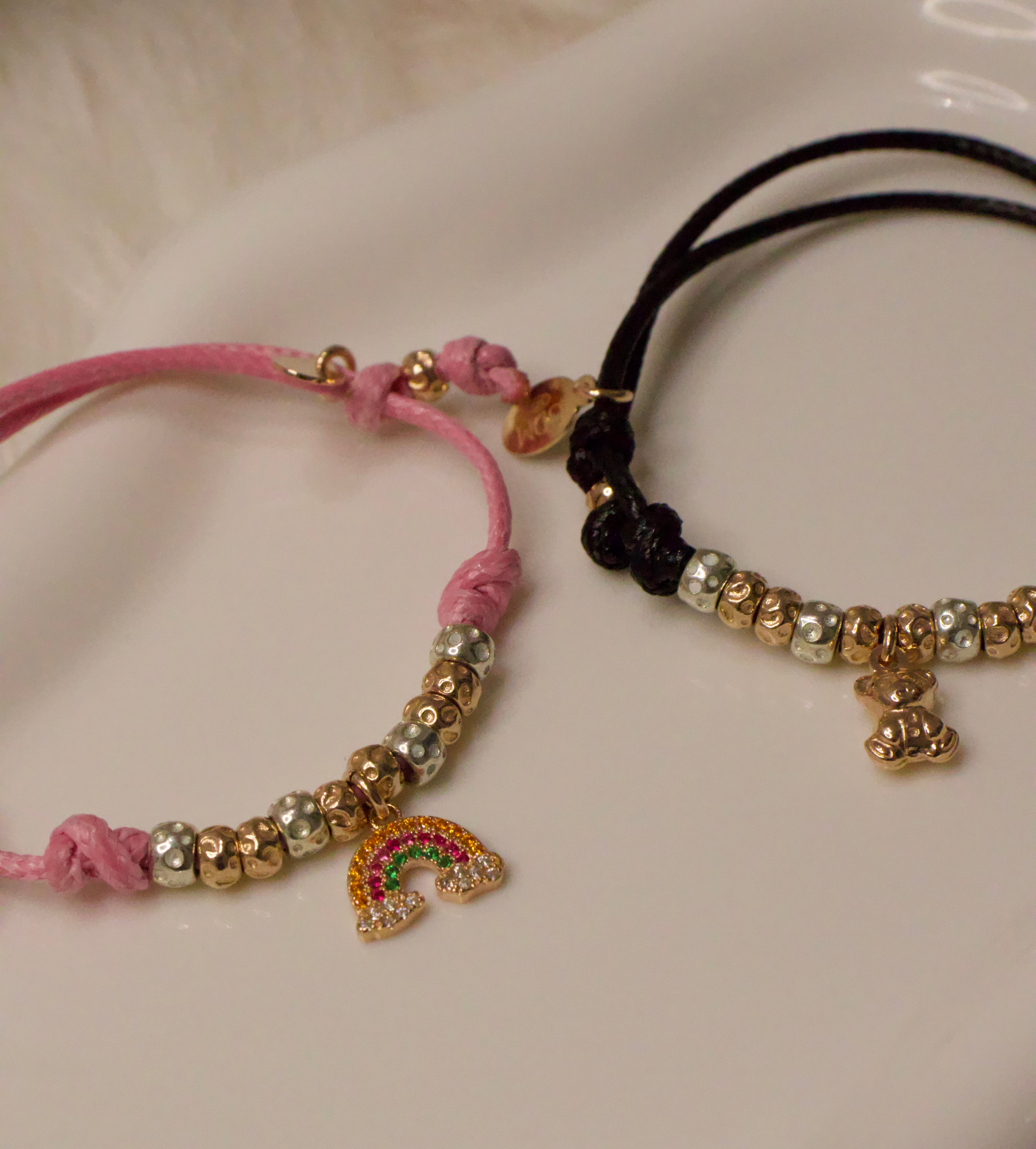 CREA IL TUO CORDONCINO - GRANELLI E CHARMS ROSA