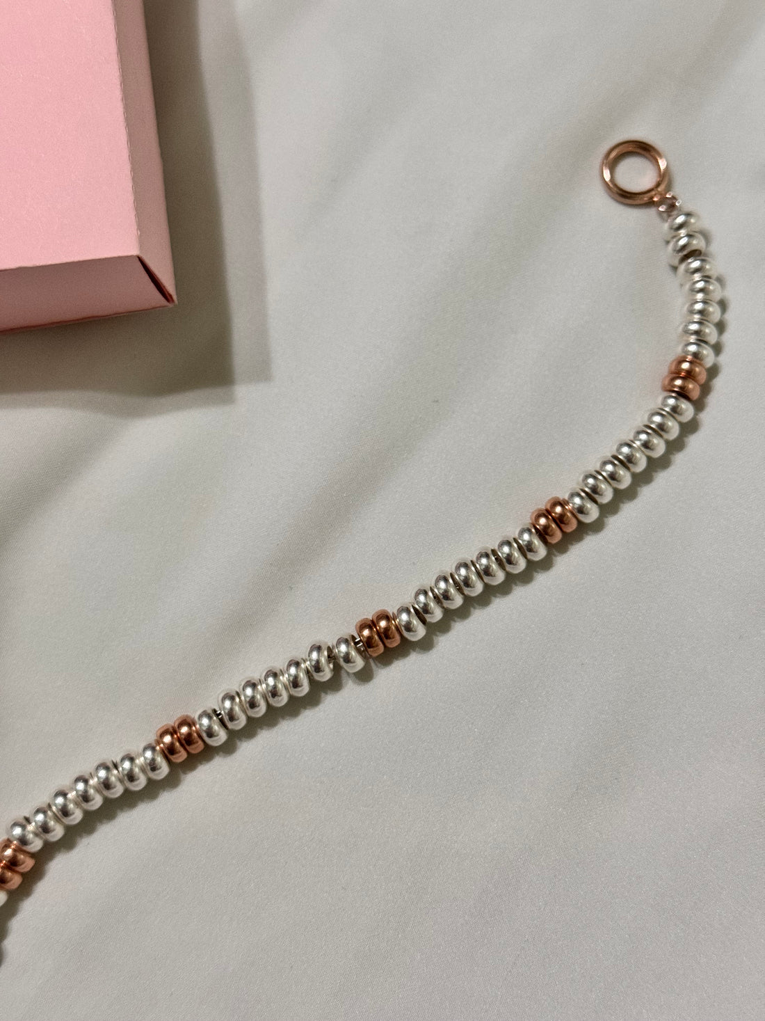 Bracciale Rondelle Argento e Rosa