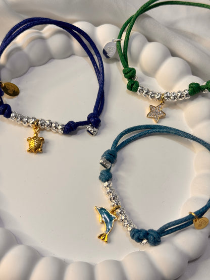 CREA IL TUO BRACCIALE CORDONCINO - charms rosa
