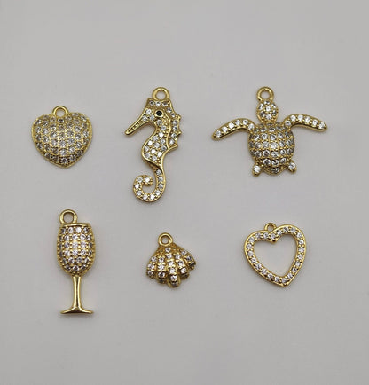 Collana Granelli Bombati Argento e Oro e Charms