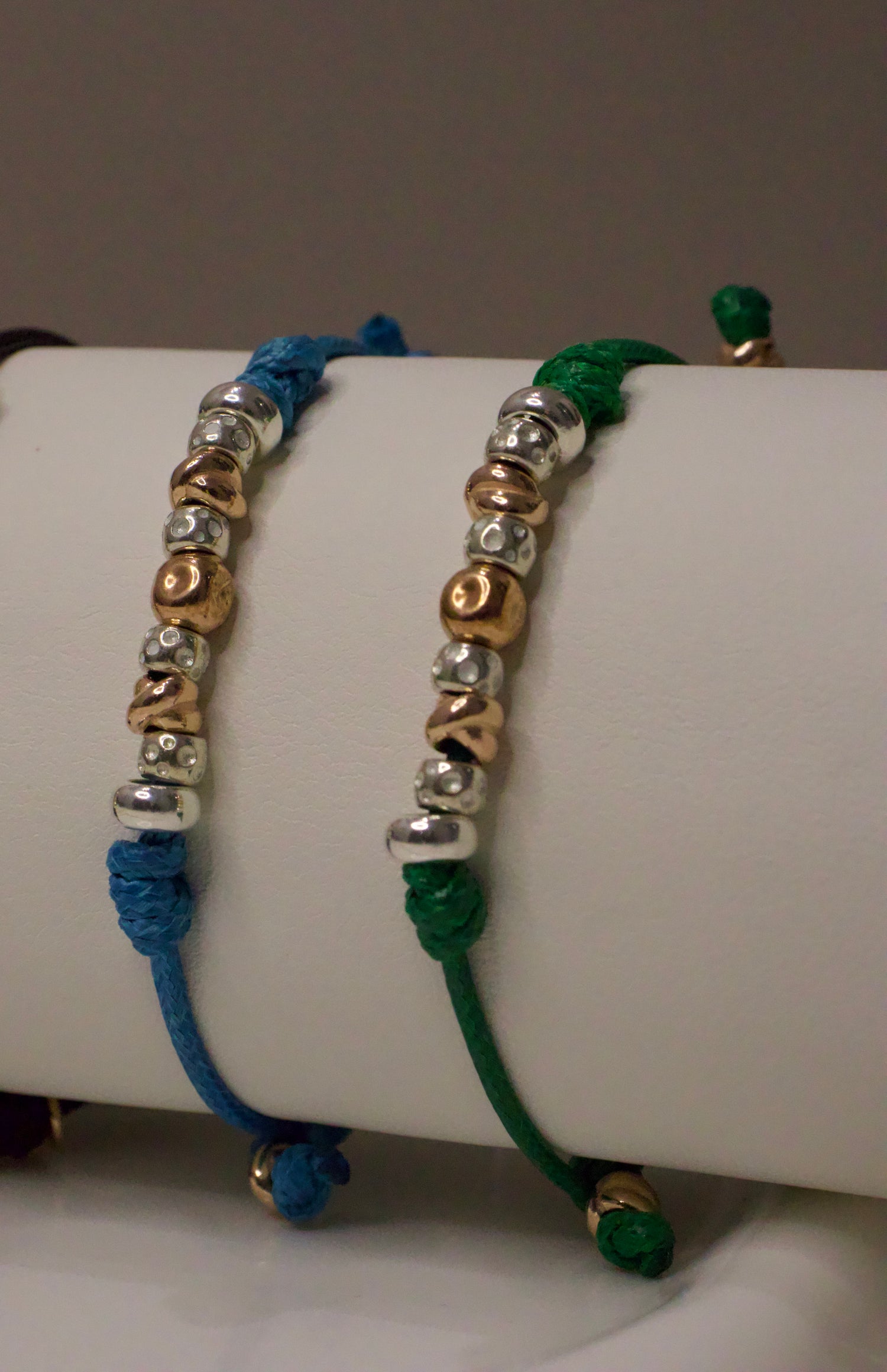 Cordoncino e Granelli e Nodini Argento e Rosa