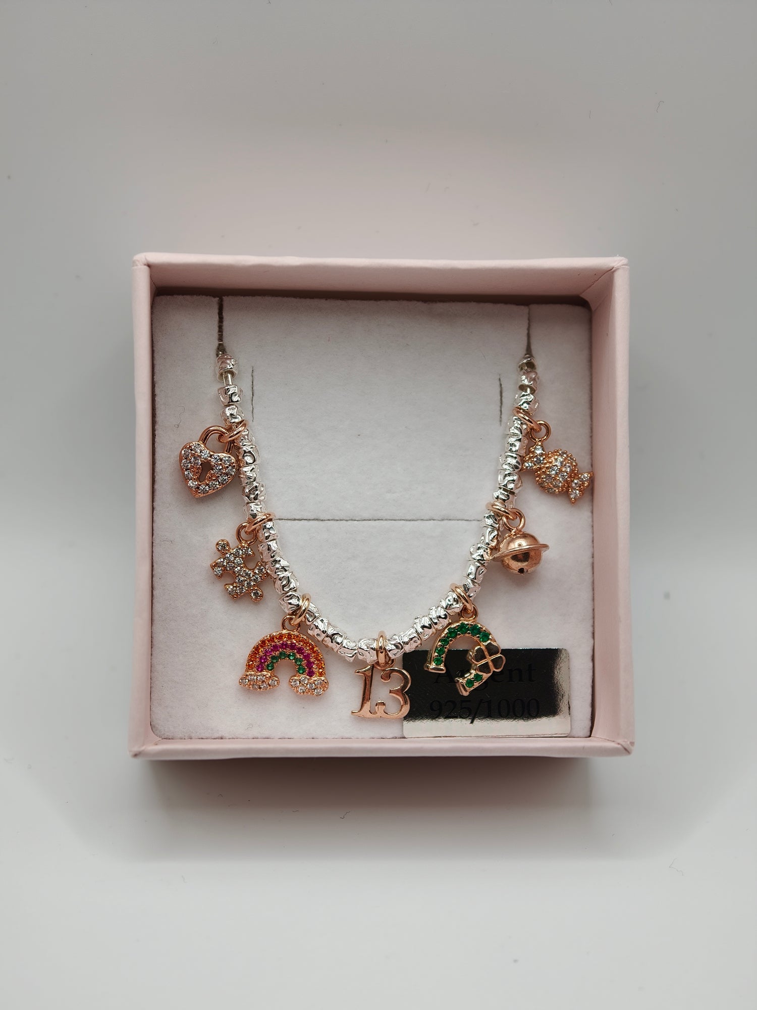 CREA IL TUO BRACCIALE GRANELLI - charms rosa