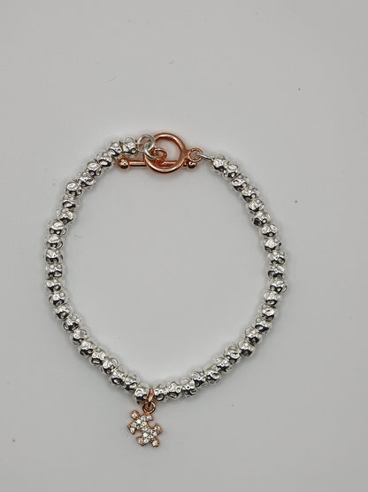 CREA IL TUO BRACCIALE GRANELLI BOMBATI E TONDEGGIANTI - Argento e Rosa
