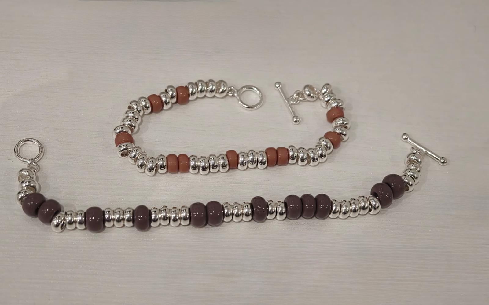 Bracciale Rondelle Argento e Pietre